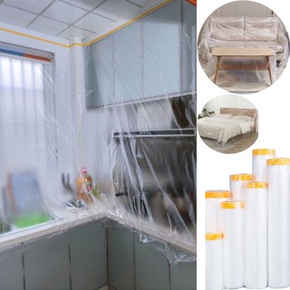 20m Plastic Dust Cover Disposable Pre-Taped Masking Film Dus