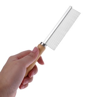 Pet Dog Cat Comb Wood Handle Hair Trimmer Dog Grooming Clean