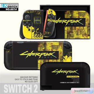 有貨+免運🎮任天堂switch2貼紙 全包磨砂痛貼 改色外殻貼底座手柄貼紙 ns2卡通圖炫彩膜 保護貼 機身貼 痛機貼