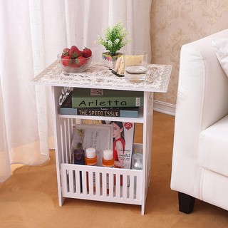 BedSide table Wood Plastic Living Room Magazine Rack Table