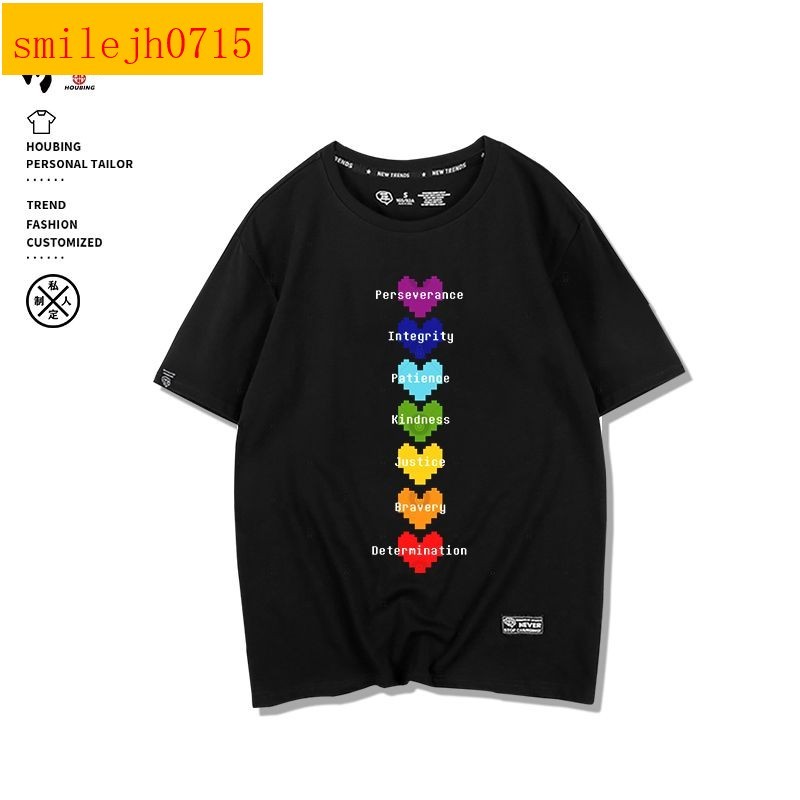 傳說之下周邊短袖T恤骷髏兄弟undertale游戲sans純棉半袖衣服男女【快樂服飾】