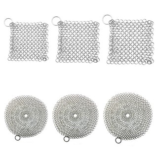 Stainless Steel Cast Iron Cleaner Chainmail Scrubber for Cas