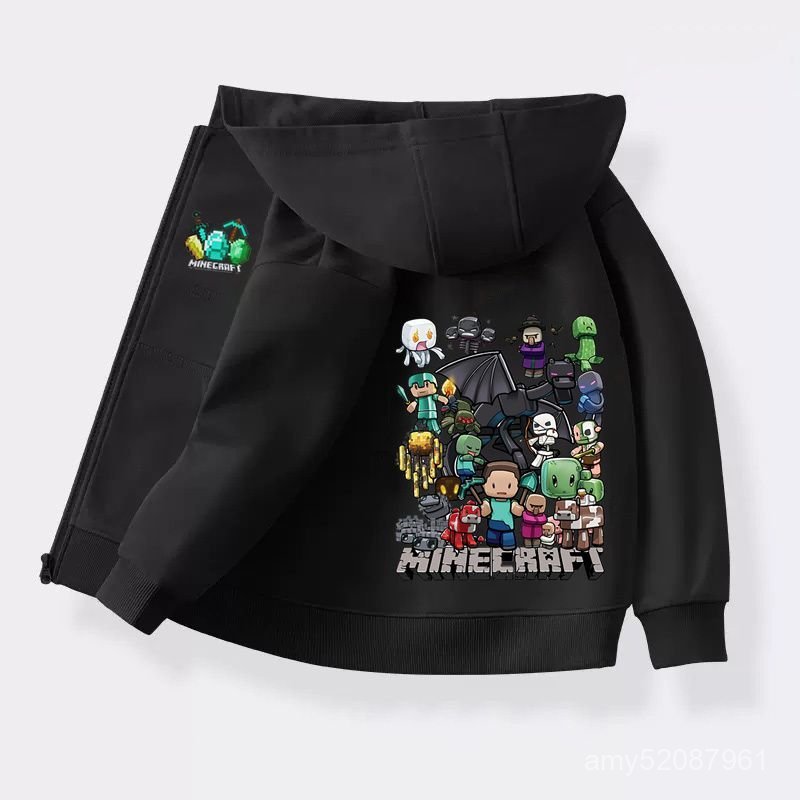 【臺灣-出貨】🔥男童春秋款開衫衛衣我的世界拉鏈衫中大童苦力怕外套兒童連帽夾克 LKNE