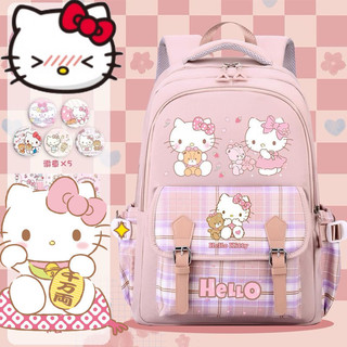 凱蒂貓周邊書包 學生HelloKitty後背包 女可愛大背包 中小學高中卡通可愛書包 I 防潑水大容量雙肩包 減壓後背包