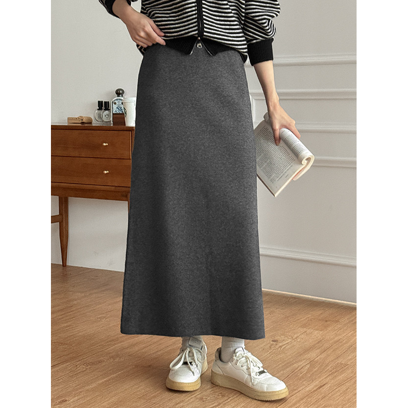 Codibook｜韓國 09WOMEN 米米兔鬆緊腰針織寬擺長裙［預購］裙子 傘狀裙 女裝