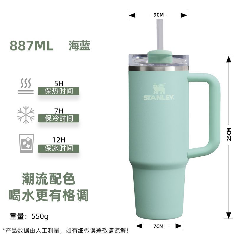 🎉[STANLEY]大容量吸管杯304不銹鋼家居車載外出保溫保冷杯通用大頭杯