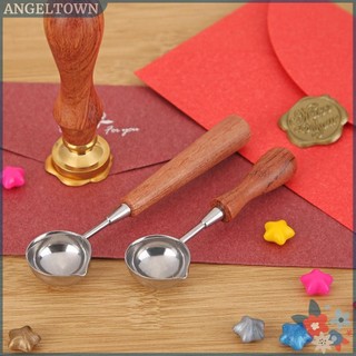 Vintage Anti-Hot Sealing Wax Spoon Wood Handle Retro Wax Sta