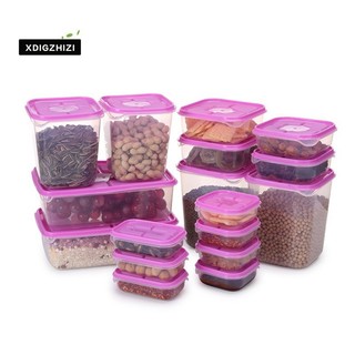 17 Pcs/Set Food Containers Storage Sealed Crisper Fridge Pre