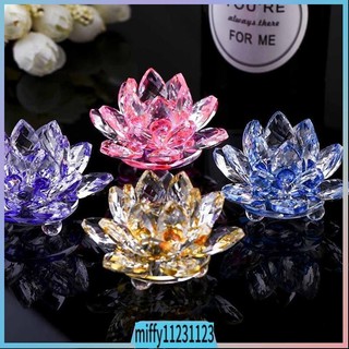 Crystal Lotus Crystal Glass Figure Paperweight Ornament Home