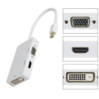 3-in-1 Mini DP 1.2 To VGA/DVI/HDMI 1080P Thunderbolt Input A