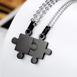 Lover's Jigsaw Shaped Pendant Titanium Steel for Unisex