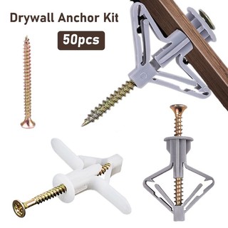 50pcs Self-Drilling Wall Anchor Kit Hollow Wall Anchors with