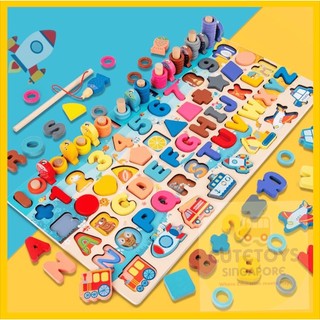 7in1 Kids Montessori Wooden Magnetic Board Educational Learn