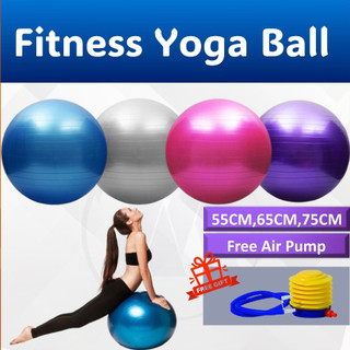 (55cm , 65cm, 75cm) Fitness Gym Ball Yoga Ball Pilates Balan