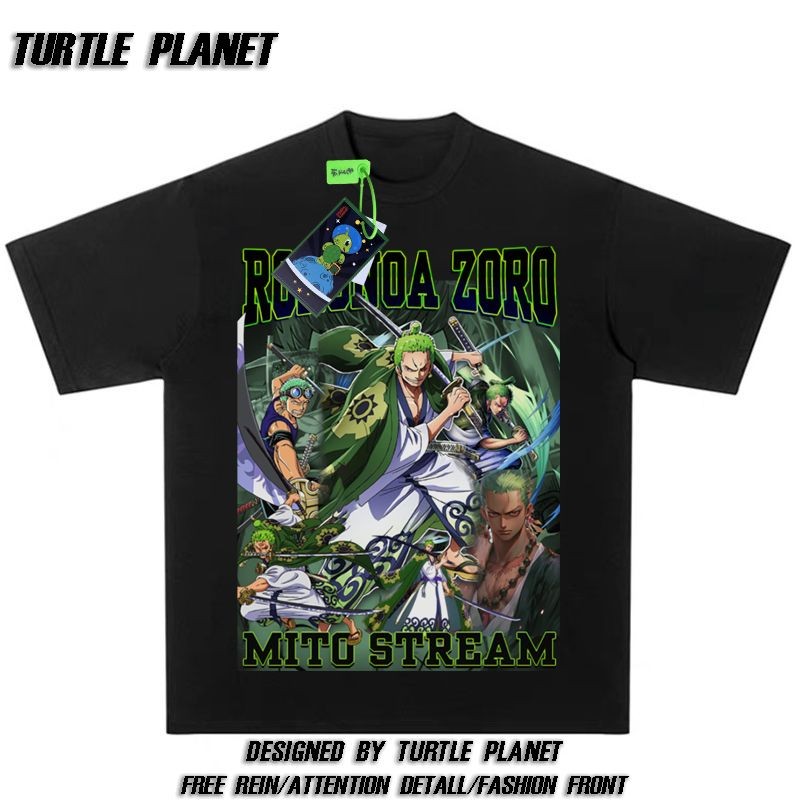 【獨家花色+重磅高品質🔥】海賊王羅羅亞索隆國潮男裝印花周邊短袖寬松休閑街頭情侶