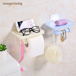 Traceless Toilet Paper Towel Holder Waterproof Shelf Carton