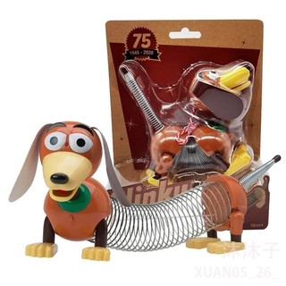 【沐沐子】15cm 迪士尼 玩具總動員 Toy Story 彈簧狗 伸縮狗 搖擺狗 胡迪巴斯光年公仔人偶模型玩具手辦擺件