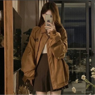 【IU優選】復古高級 麂皮外套重磅麂皮絨外套男女早秋刺繡設計感小眾上衣美式潮牌寬鬆國潮夾克百搭SCVL 6666
