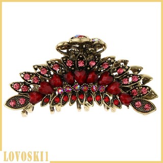 Metal Hair Claw Clip Crystal Rhinestone Large Hair Clamp for