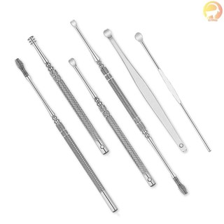 Stainless Steel Ear Pick Set Curette Ear Wax Remover Spiral