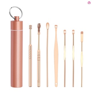 7pcs/set Ear Wax Pickers Cleaner Stainless Steel Earpick Wax