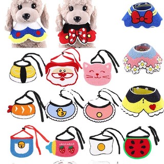 Christmas New Year Holiday Cute Pet Saliva Towel Cat Dog Sca