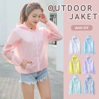 Transparent Anti UV Jacket Sun Protection Clothing Women Zip