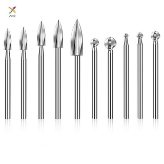 10 Pieces Wood Carving Bits Engraving Drill Accessories Shan