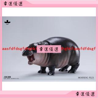 新款 模擬河馬模型 放大版 彈跳豬 MooDeng 公仔 寵物 玩具