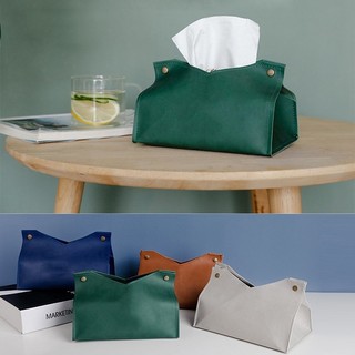 Draw Paper PU Storage Box Leather Holder Cover Napkin Case T