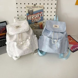 🎒收納又好看！後背包🎒可愛星星潮流雙肩包韓系小眾設計輕便時尚便攜休閑百搭學生雙背包背包 後背包
