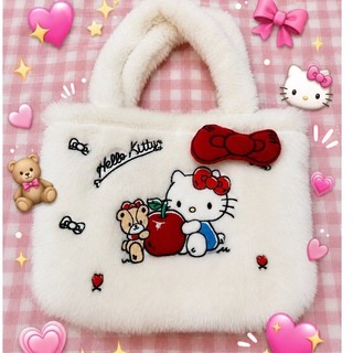 Hello kitty毛絨二手包包（有附掛繩、無破損）