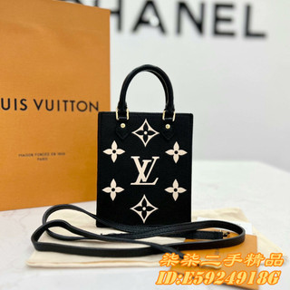免運 LV 路易威登PETIT SAC PLAT手袋 黑色壓紋 手提包 風琴包 肩背包 斜背包M81416