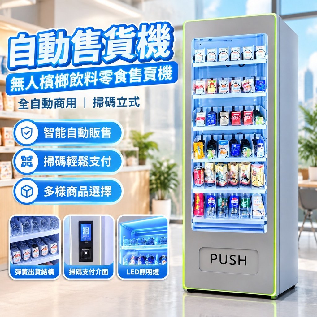 【全自動掃碼】自動販賣機 販賣機 無人販賣機 飲料機 零食販賣機 飲料販賣機 檳榔販賣機 立式販賣機 商用販賣機 超市販