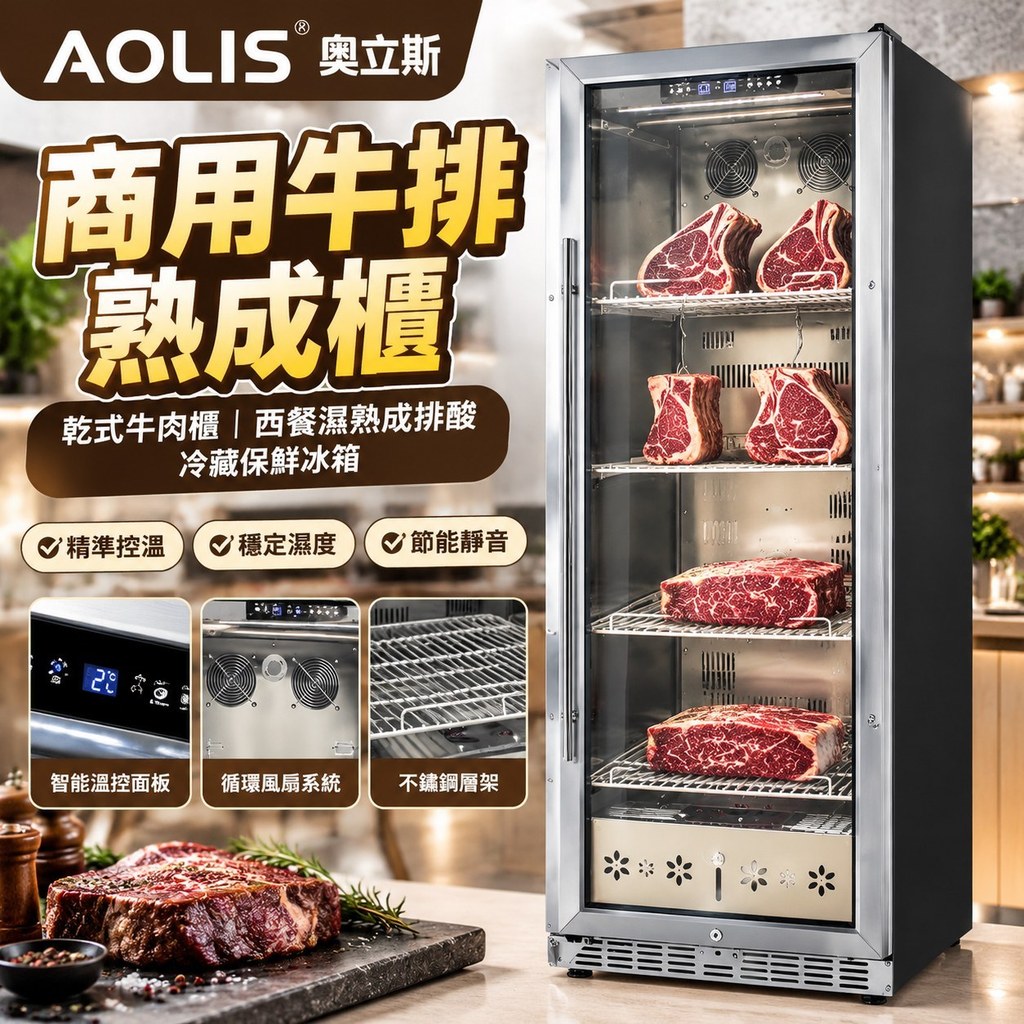 【商用牛排熟成】奧立斯 牛排熟成櫃 乾式牛肉櫃 西餐溼熟成 排酸冷藏保鮮冰箱 冰箱櫃 冷凍櫃 冷凍冰箱