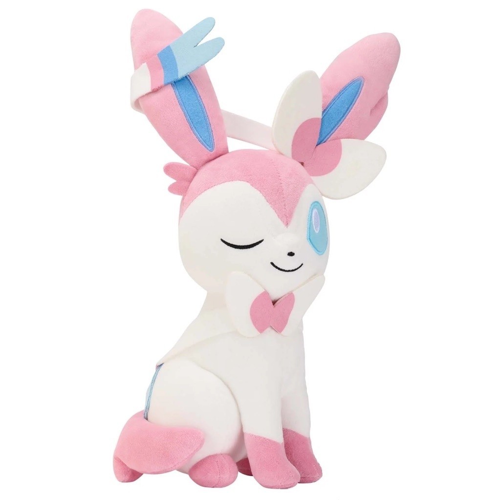 💎TIDE OF T🍀日本 正版 寶可夢 仙子伊布 ニンフィア Sylveon 絨毛娃娃 眨眼坐姿 伊布家族 玩偶