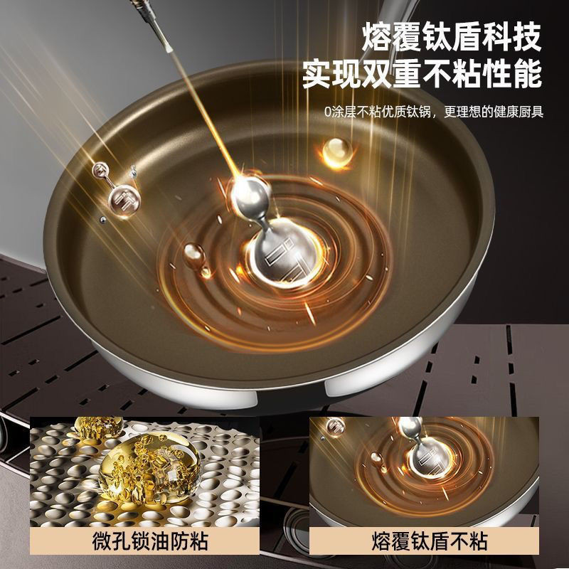 🌸台灣優選🌸鈦陶瓷不沾鍋 無塗層不粘鍋 鈦鍋 有鈦不粘鍋 不沾平底鍋 炒鍋 不沾鍋 炒菜鍋 煎鍋 適用 電磁爐 燃氣