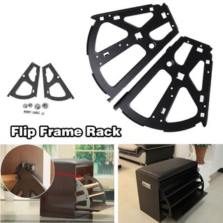 2Pcs Flip Frame Rack Shoe Shelf Hinge Hardware Pull Down Sho