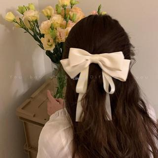 🤍CUSTOM🤍 白色飄帶蝴蝶結髮夾女優雅夾子髮飾 C3