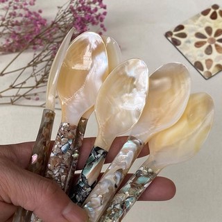 ^品質至上^天然貝殼勺海螺大螺勺珍珠貝母加工月光螺商用西餐勺調羹精美餐具