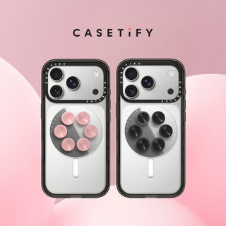 CASETiFY Snappy™ 磁吸吸盤鏡面支架 黑色/粉色 Magsafe 通用