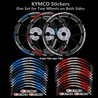 光陽工業 12 件裝 KYMCO Xciting 反光摩托車輪轂貼紙(尺寸:14 英寸和 15 英寸)