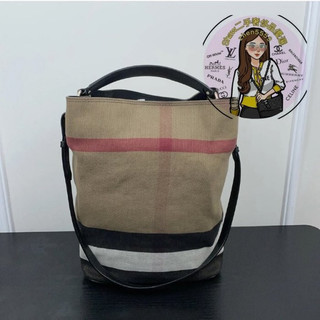 BURBERRY 博柏利 CANVAS 帆布水桶包 軟布手提包 單肩包 斜挎包 39457261