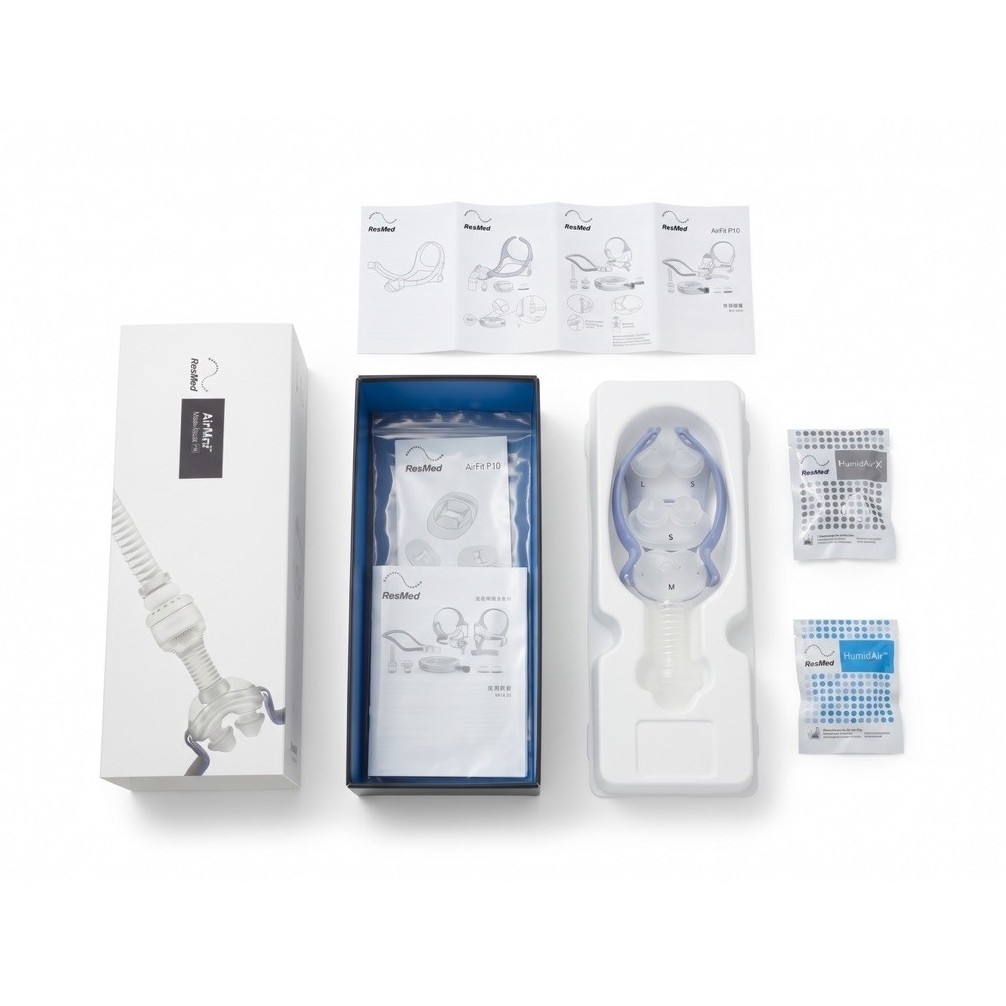 全新Resmed airfit p10 for min Airmin 整組面罩 ，內附M,S,L號尺寸鼻罩