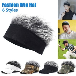 Men Baseball Cap Hairs Wig Baseball Hat Breathable Soft Casu