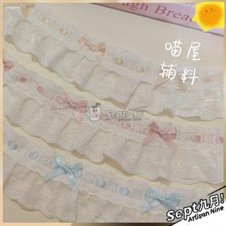 【鎮店至寶】蝴蝶結花邊 穿帶花邊 DIY 蕾絲 褶皺 下擺 領口 袖口 洛麗塔 手工輔料 裝飾 材料包 手作材料 花邊