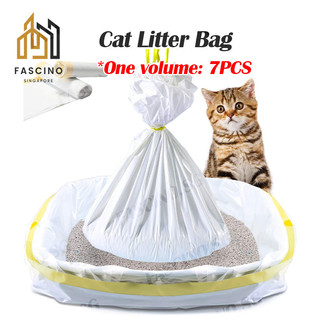7Pcs/Roll Cat Litter Pan Bag Drawstring Pet litter Basin Eco
