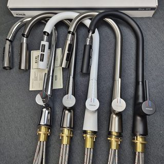 【KOHLER科勒】全新5色廚房360度旋轉龍頭 通用冷熱菜盆台盆加高龍頭 冷熱控制 流理台水龍頭 抽拉伸縮水龍頭
