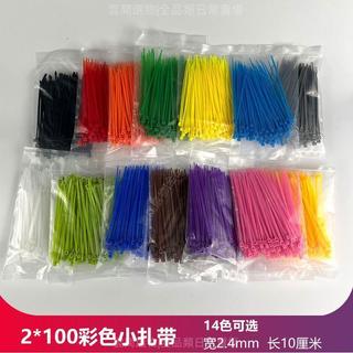 ✨台灣出貨✨小號尼龍紮帶 2x100 彩色塑膠束線帶 2.5mm 寬 10cm長 藍紅黃綠橙黑白實用 束線帶 自鎖式束線