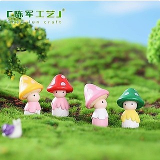 🔥台灣現貨🔥可愛蘑菇娃娃 香菇小公仔 多肉苔蘚微景觀擺飾(魚缸造景微景觀小擺件DIY擺件飾品生態瓶擺件扭蛋小公仔B042